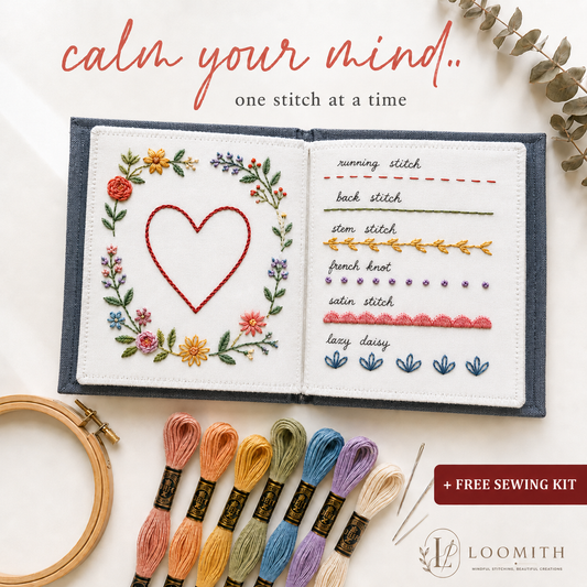 The Mindful Stitch Book — Complete Embroidery Kit